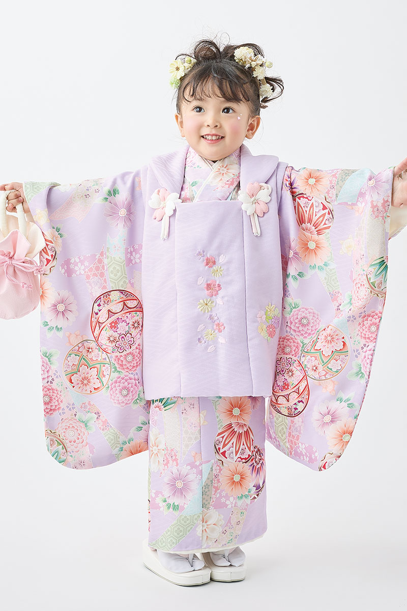 三歳お祝い着レンタル　JP332（身長85cm～100cmの方用）