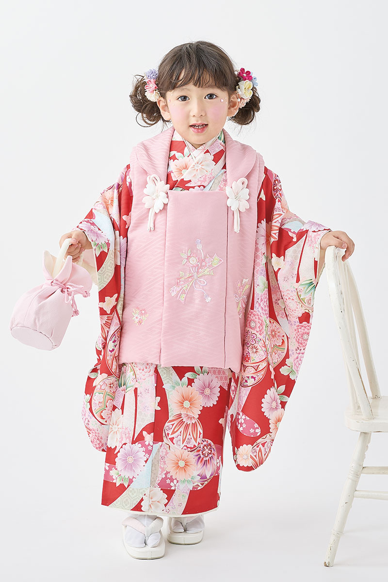 三歳お祝い着レンタル　JP333（身長85cm～100cmの方用）