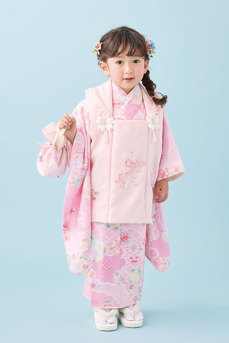 三歳お祝い着レンタル　JP334（身長85cm～100cmの方用）