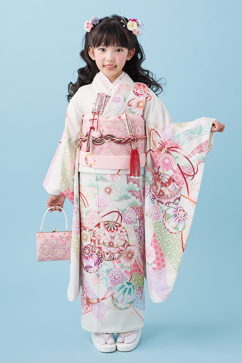 七歳お祝い着レンタル　JP743（身長110～125cmの方用）