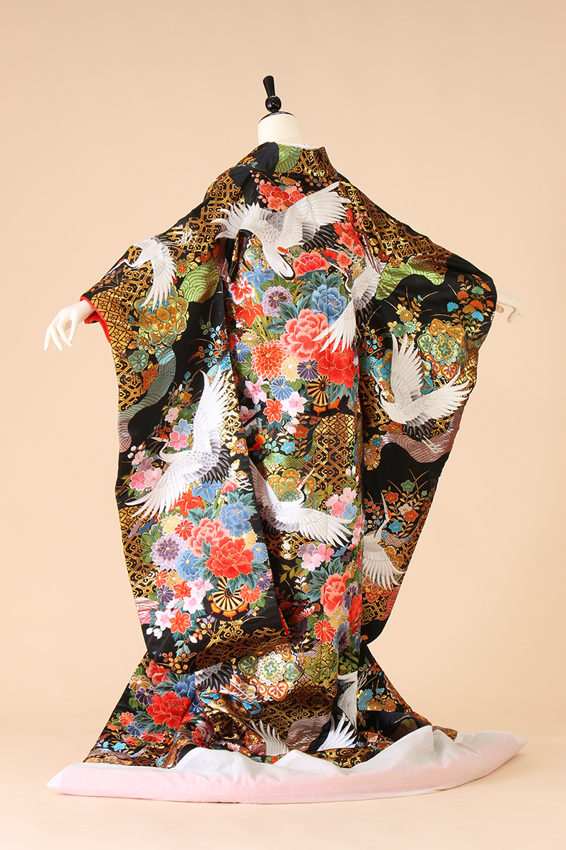 専用色打掛[HANAE MORI ] マゼンダ 百合の花　黒地　2枚 Mame Kurogouchi(マメクロゴウチ) 2025AW フローラルジャガード