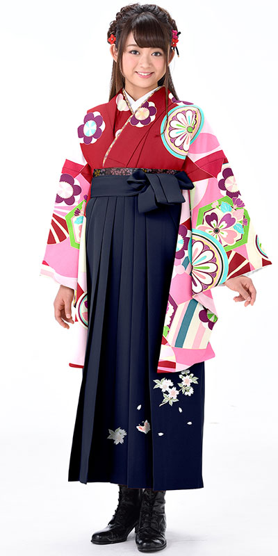 【ネット注文限定10%OFF価格】卒業袴セットSJ170A1着物現品337-03&女袴373_235_A1（身長155cm前後・9-11号）
