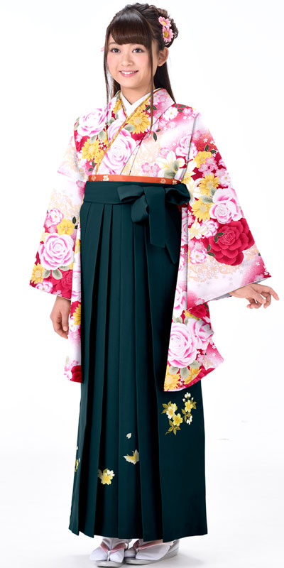 【ネット注文限定10%OFF価格】卒業袴セットSJ174A2着物現品341-16&女袴370_255_A2（身長160cm前後・9-13号）