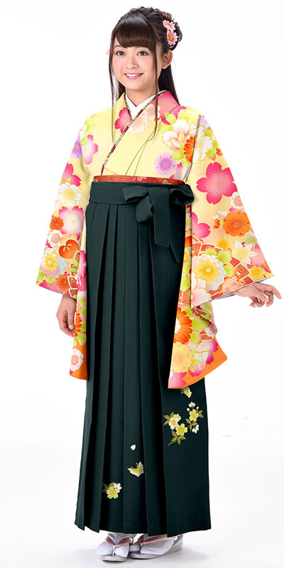 【ネット注文限定10%OFF価格】卒業袴セットSJ179A2着物現品344-29&女袴370_255_A2（身長160cm前後・9-13号）